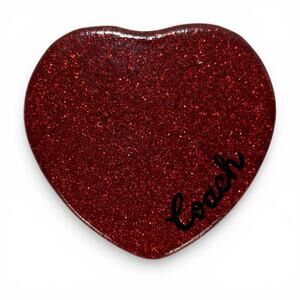 Coach Red Glitter Heart Compact Mirror CF153